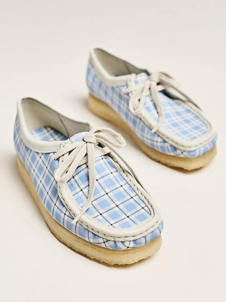 Clarks Wallabee Plaid Slip-On Oxford Shoes Nwt